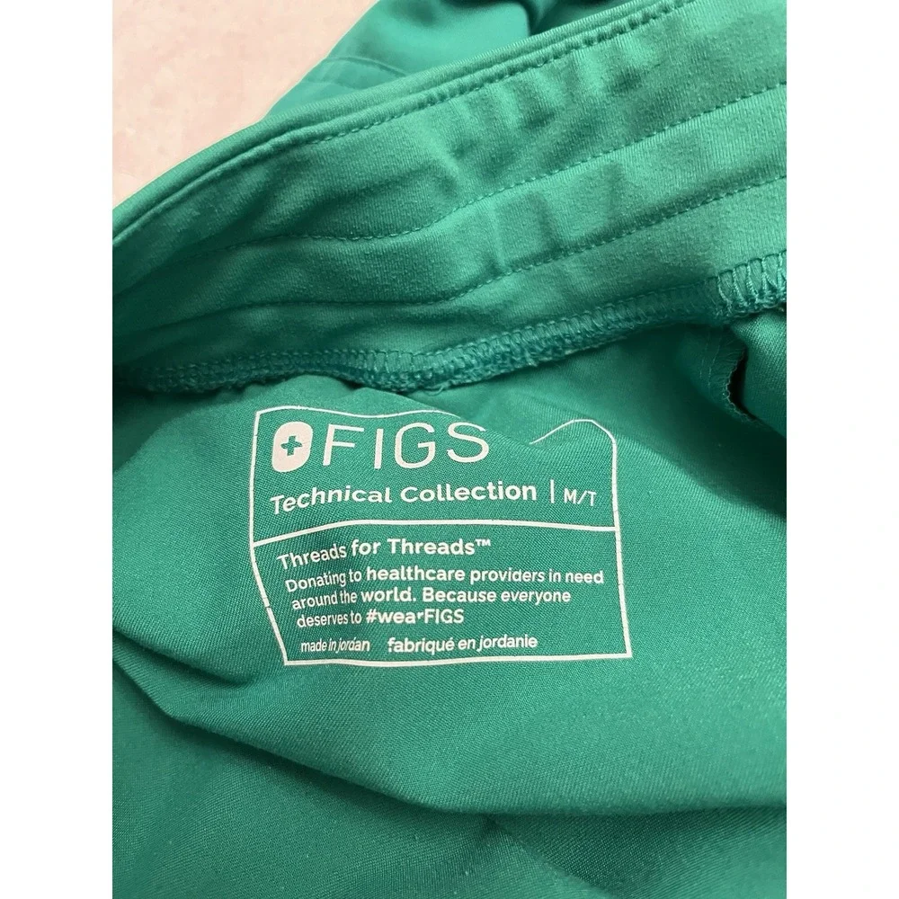 FIGS Technical Collection Womens Scrub Pants Green Sz Med/Tall